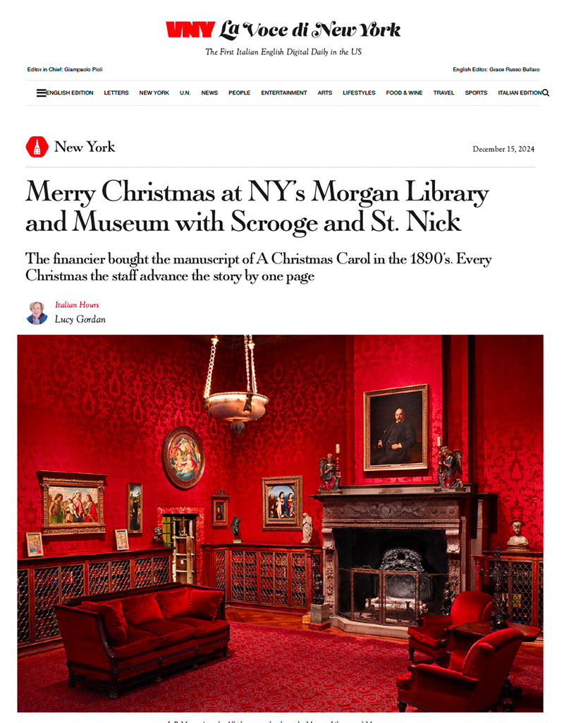Merry Christmas at NY’s Morgan Library and Museum with Scrooge and St. Nick